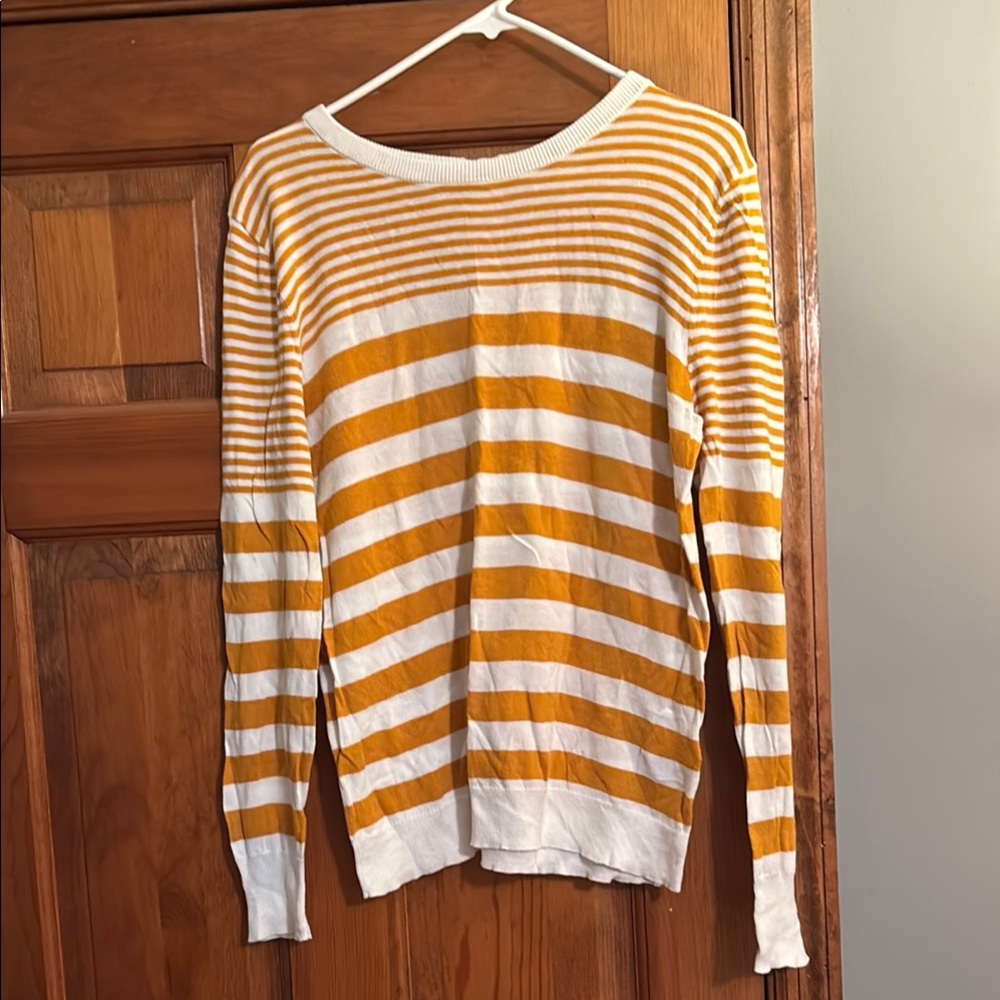Striped Orange and White Women's Sweater